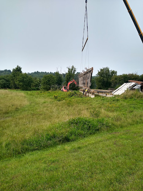 Sanborn Covered Bridge removal photo by Jeanne Beaudry